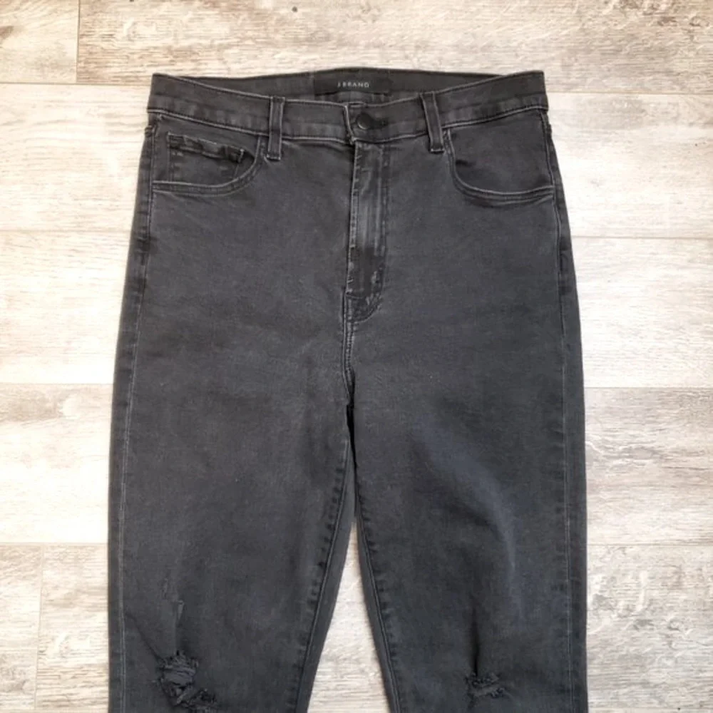J Brand Leenah Black Distressed Knee Skinny Jeans Women Stretch‎ Denim Grunge 28